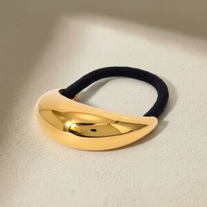 18K Gold Plated Sculptural Hair Cuff Minimal Modern Ponytail Holder